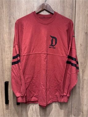 Disney Spirit Jersey Red Rust Long-Sleeve with Black Stripes M